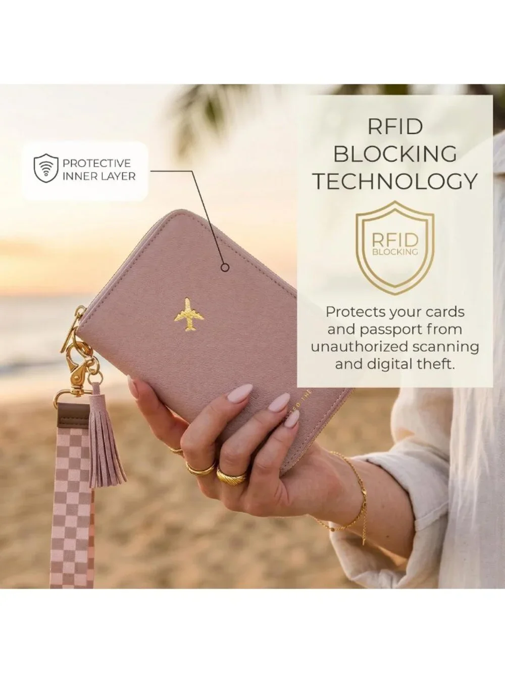 Stylish Travel Wallet & Passport Holder with Wristlet Strap - Perfect for